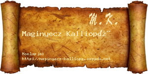 Maginyecz Kalliopé névjegykártya